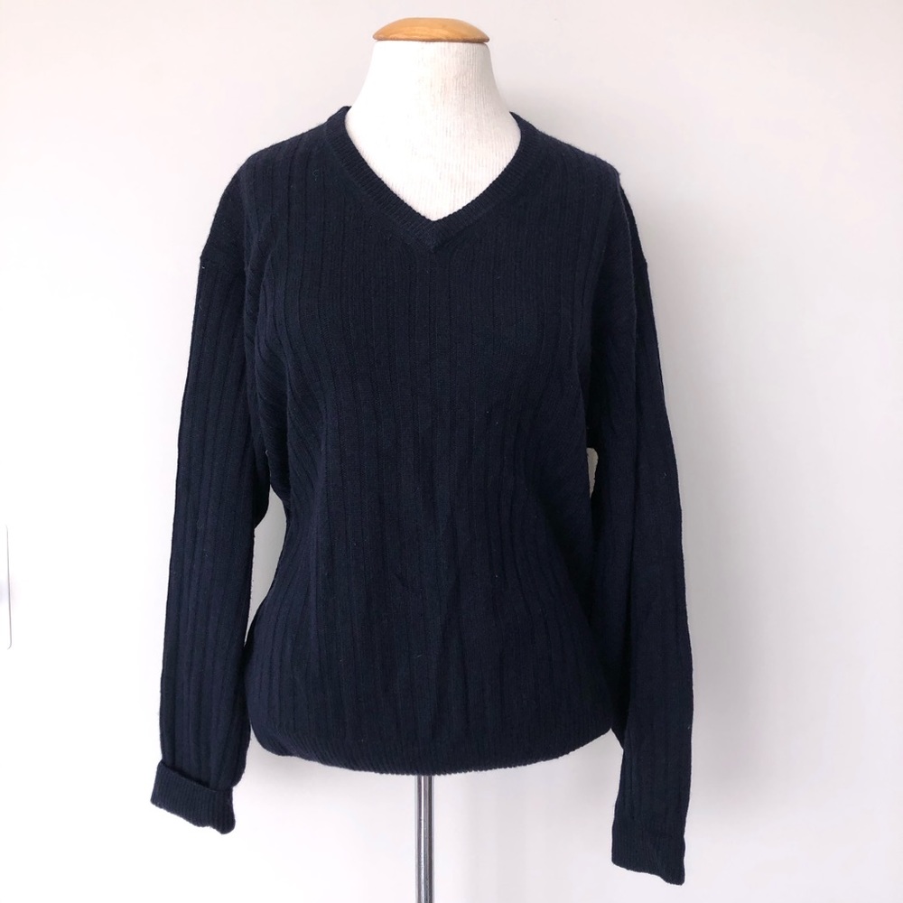 Geoffrey Beene cashmere v neck sweater oversized